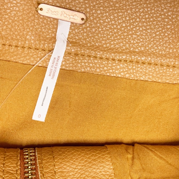 Free People Copper Vegan Leather Skirt Size 0 - Picture 7 of 9